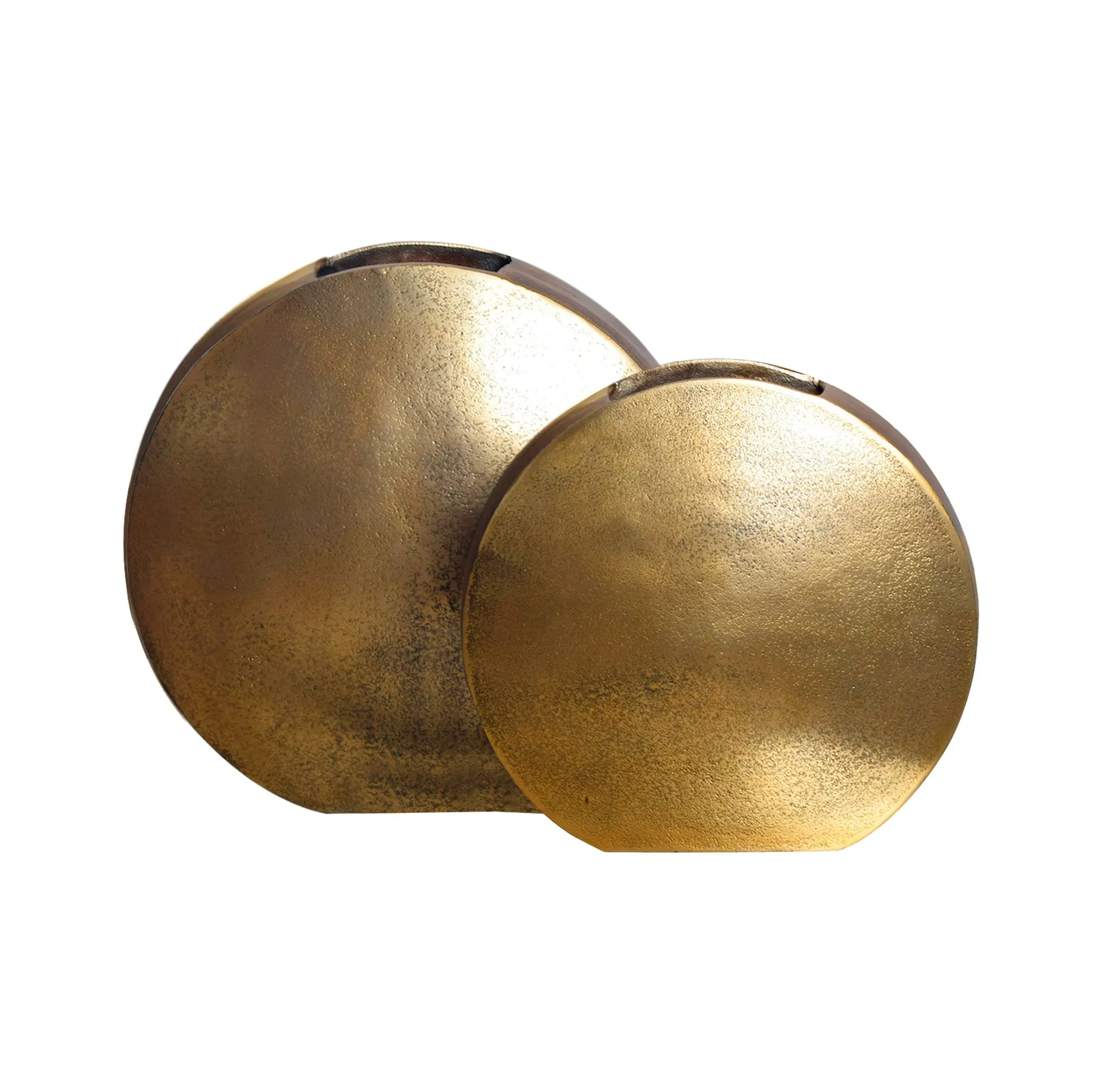 Deko Vase 2er Set Aluminium Gold Blumenvase Modern