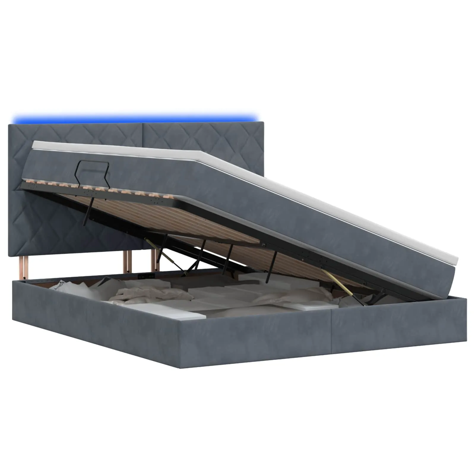 Stauraumbett mit Matratze 180x200 Dunkelgrau