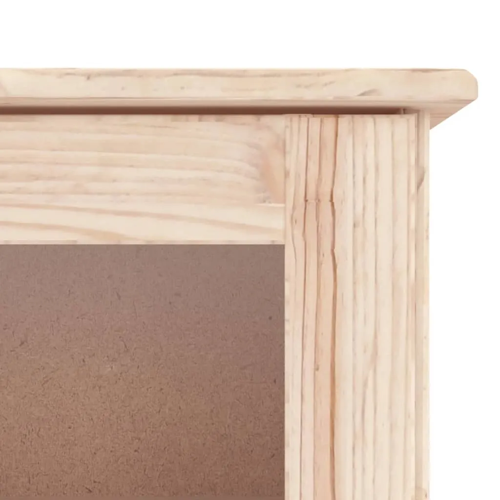 Holzvitrine aus Massivholz, 77 x 35 x 186,5 cm, unbehandelt
