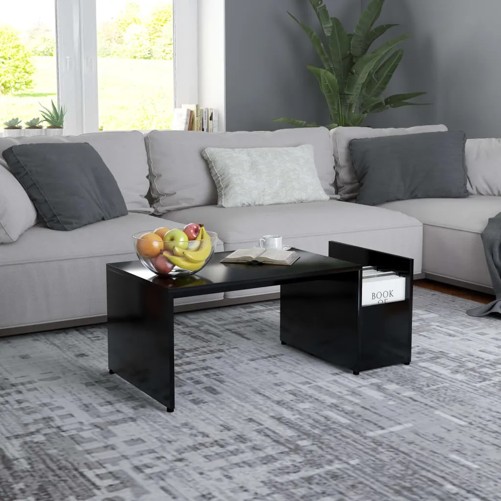 Schwarzer Couchtisch aus Holzwerkstoff 90 x 45 x 35 cm