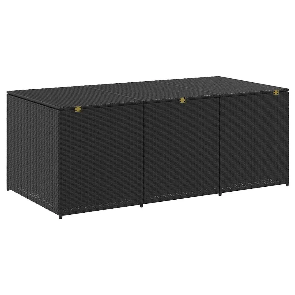 Aufbewahrungsbox Poly-Rattan 180x90x70 cm Schwarz