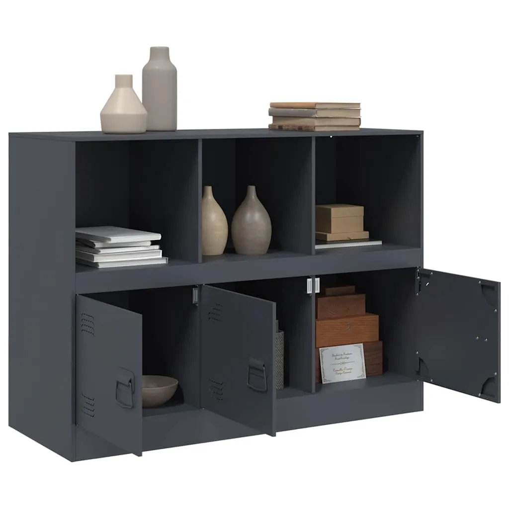 Sideboard Anthrazit 99 x 39 x 73 cm aus kaltgewalztem Stahl