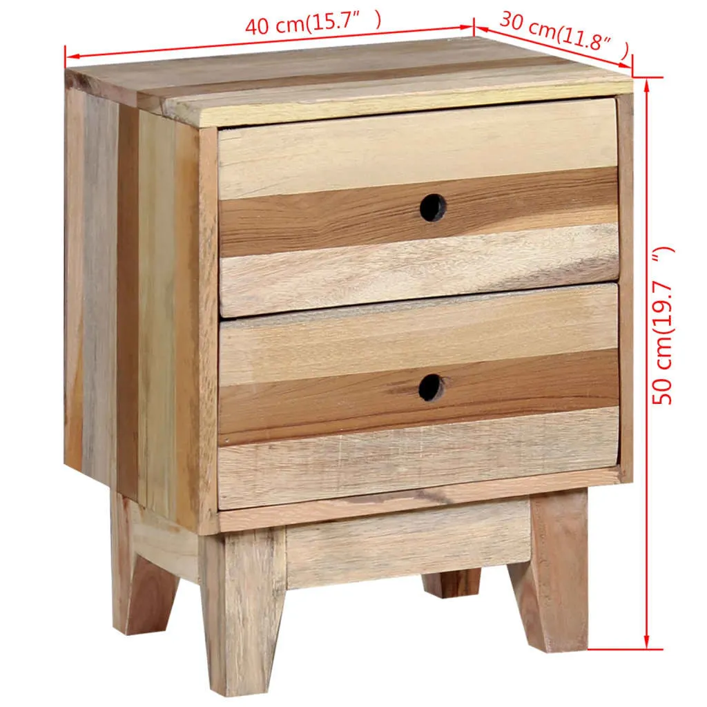 Nachttisch aus massivem Altholz Beige 30 x 40 x 50 cm
