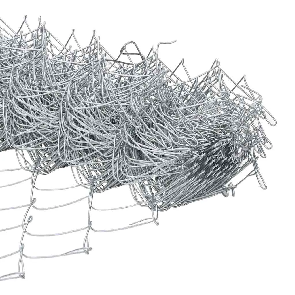 Zaunpfosten-Set aus Stahl 1000 x 3,2 x 60 cm Silber