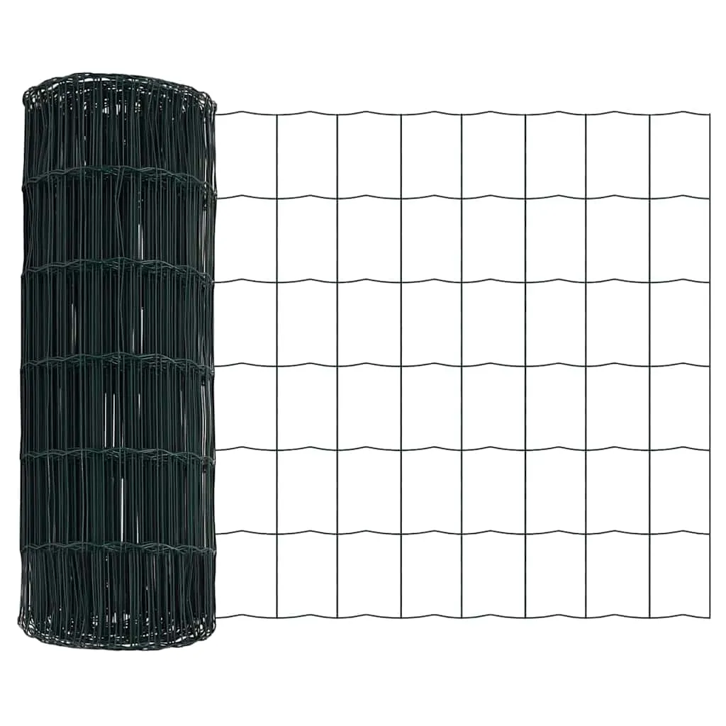 Outdoor-Zaunpaneel-Set 2500 x 3,2 x 60 cm Grün aus Stahl und PVC