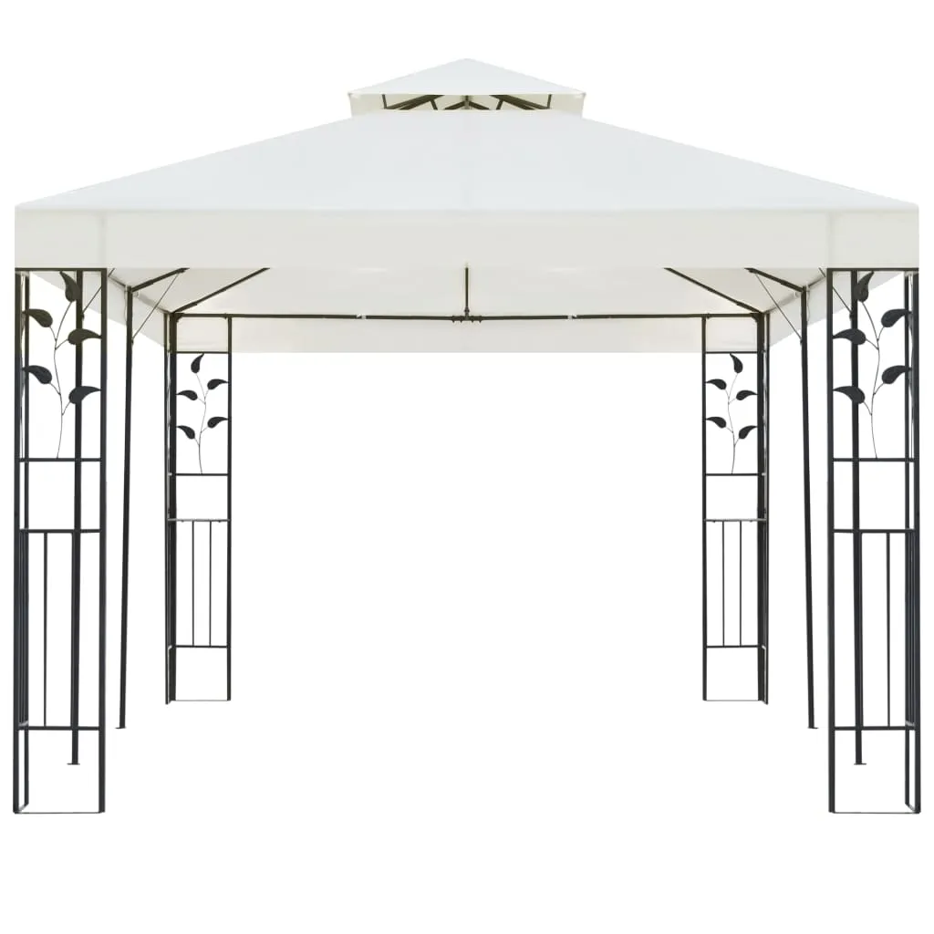 Eleganter Pavillon 6 x 3 m in Weiß mit robustem Stahlrahmen