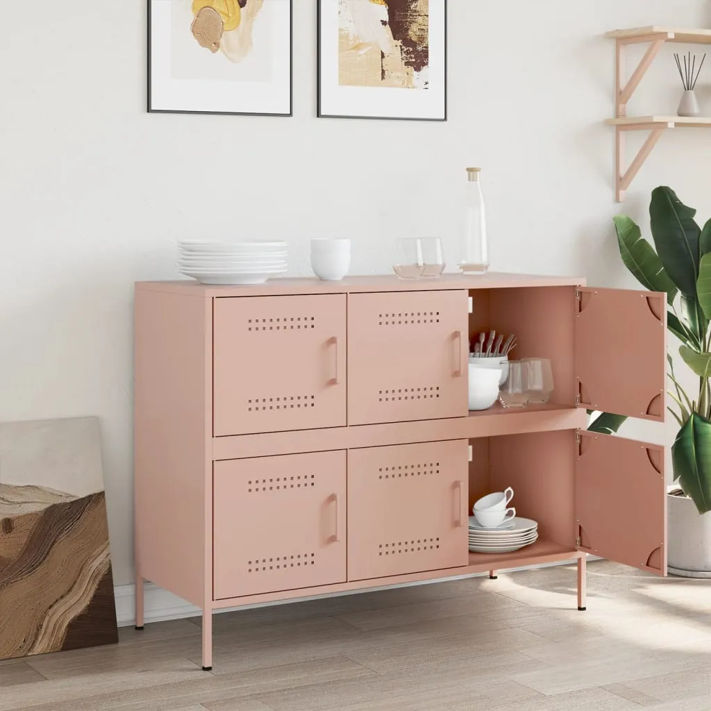 Robustes Sideboard 100,5 x 39 x 79 cm in Rosa