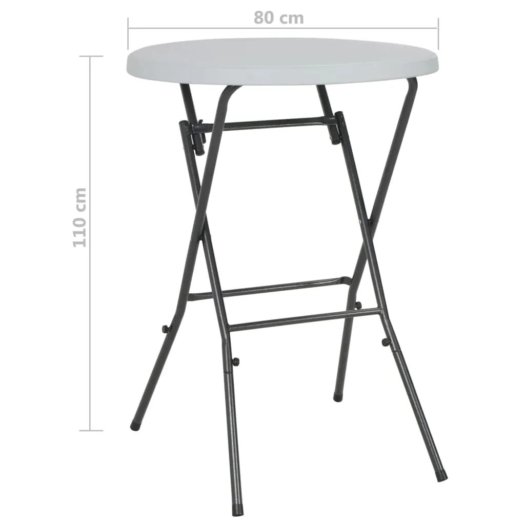 Weißer Bartisch 80 x 110 cm mit pulverbeschichtetem Stahlgestell