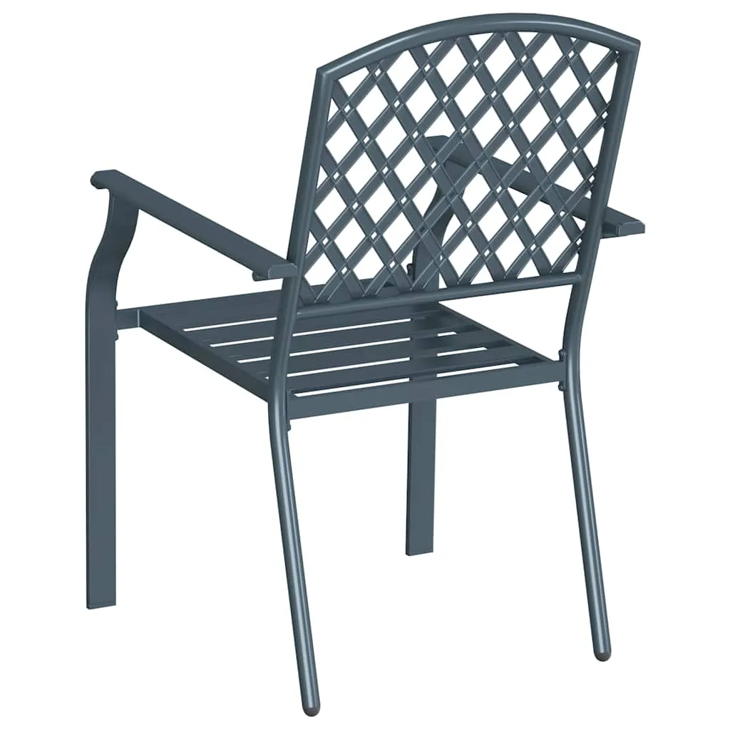 Stapelbarer Gartenstuhl 56x65x89 cm in Anthrazit aus Stahl