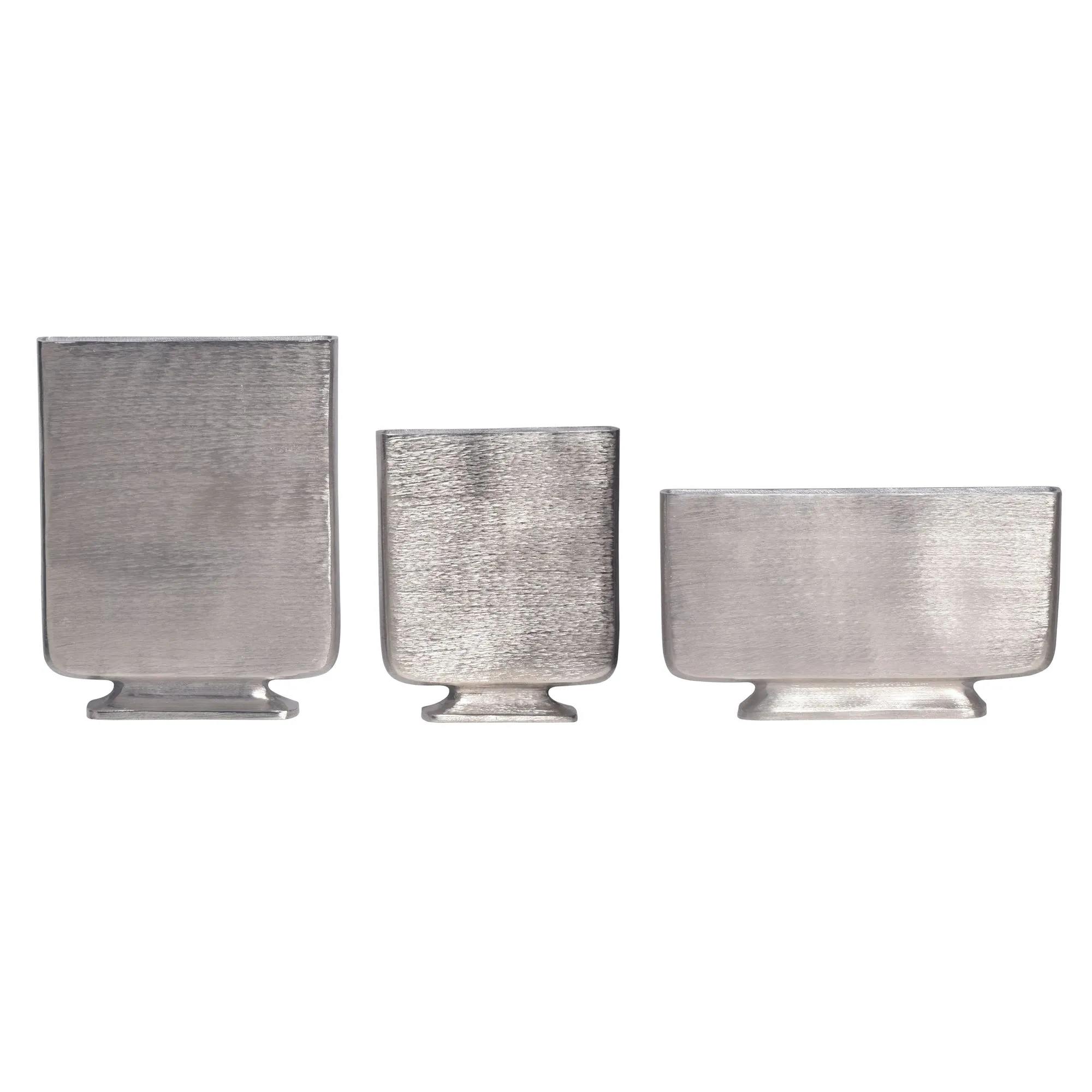 Deko Vase 3er Set Aluminium Silber Blumenvase Modern