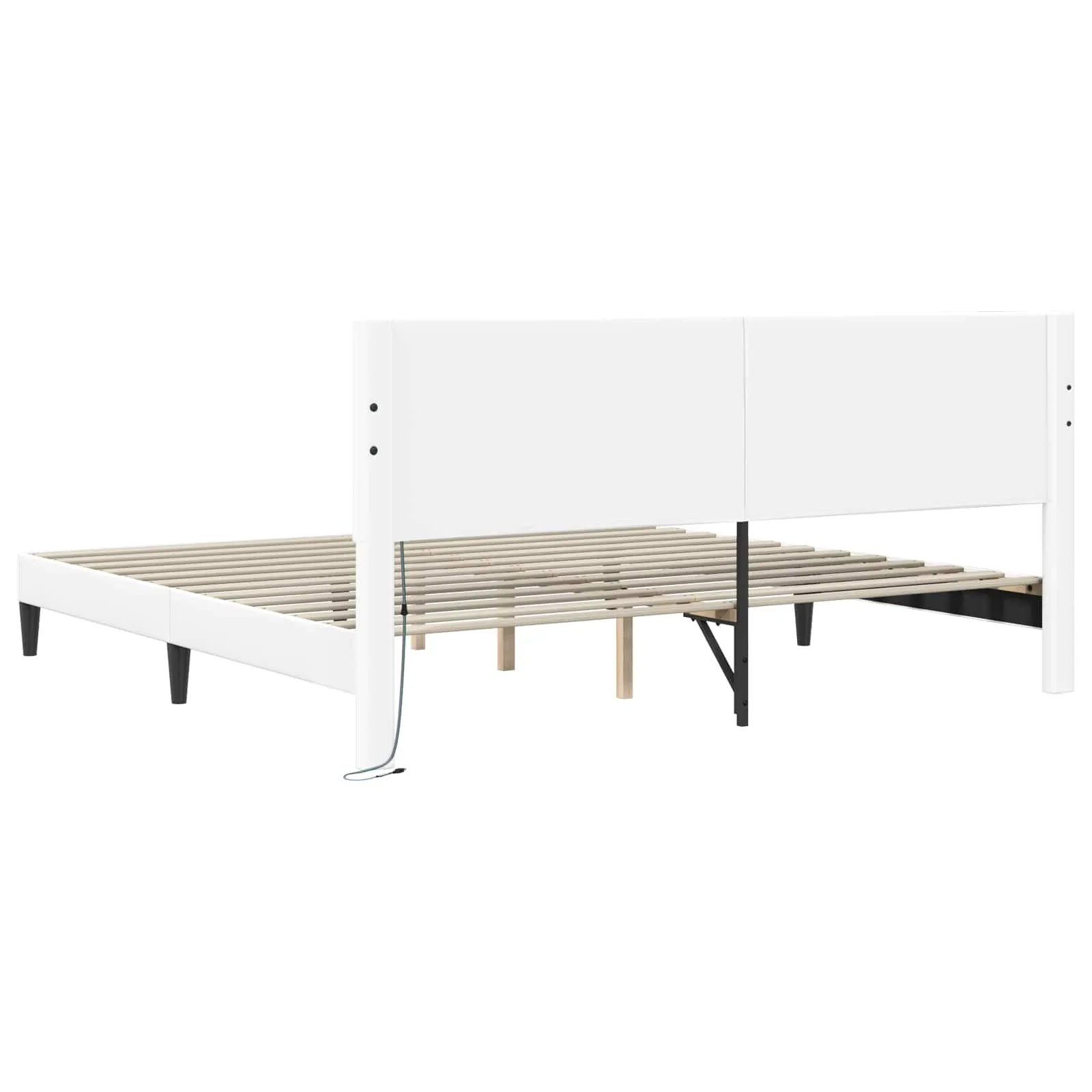 Bettrahmen Massivholz 200x200 cm Weiß