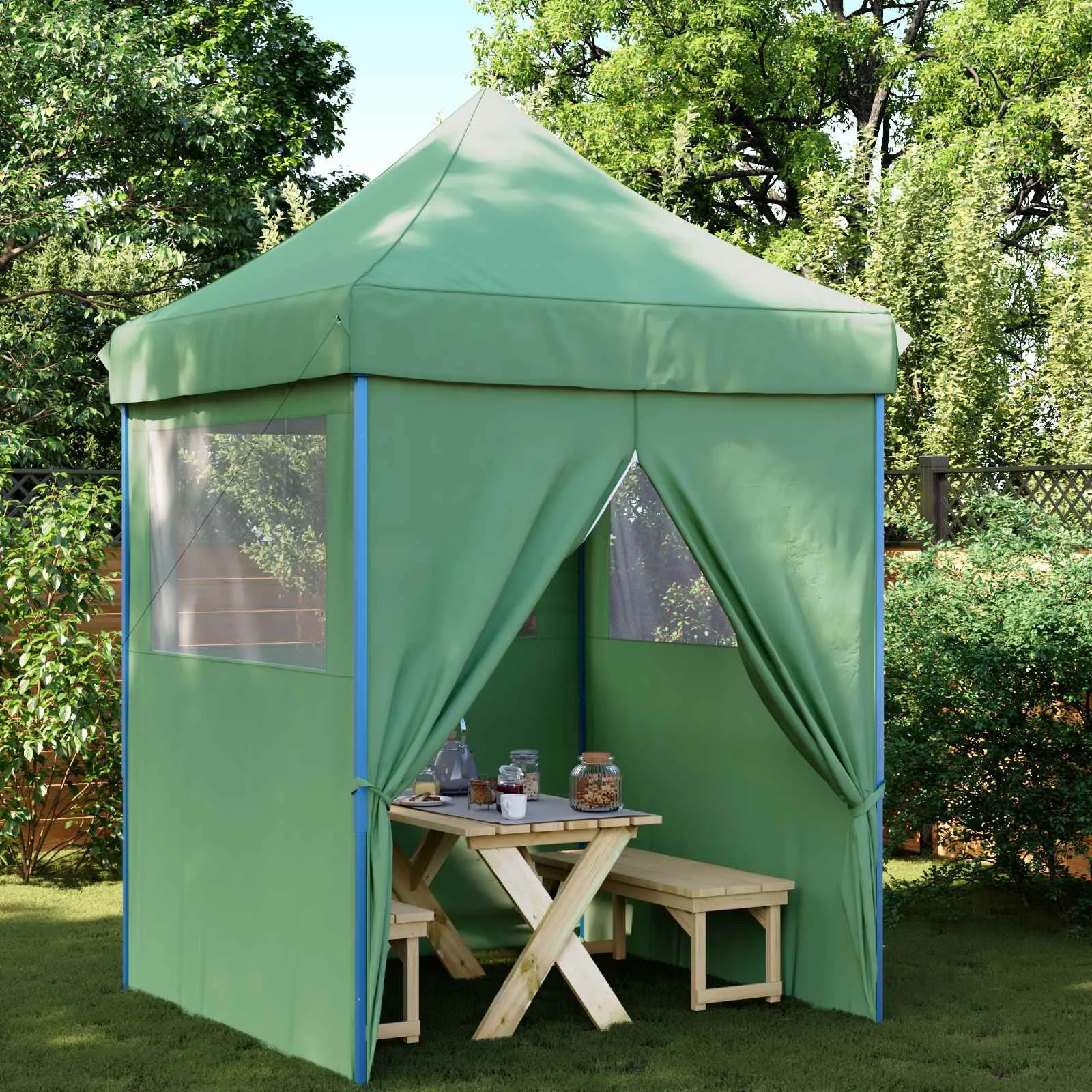 Modernes faltbares Partyzelt 200x200x306 cm Grün mit Oxford-Stoff