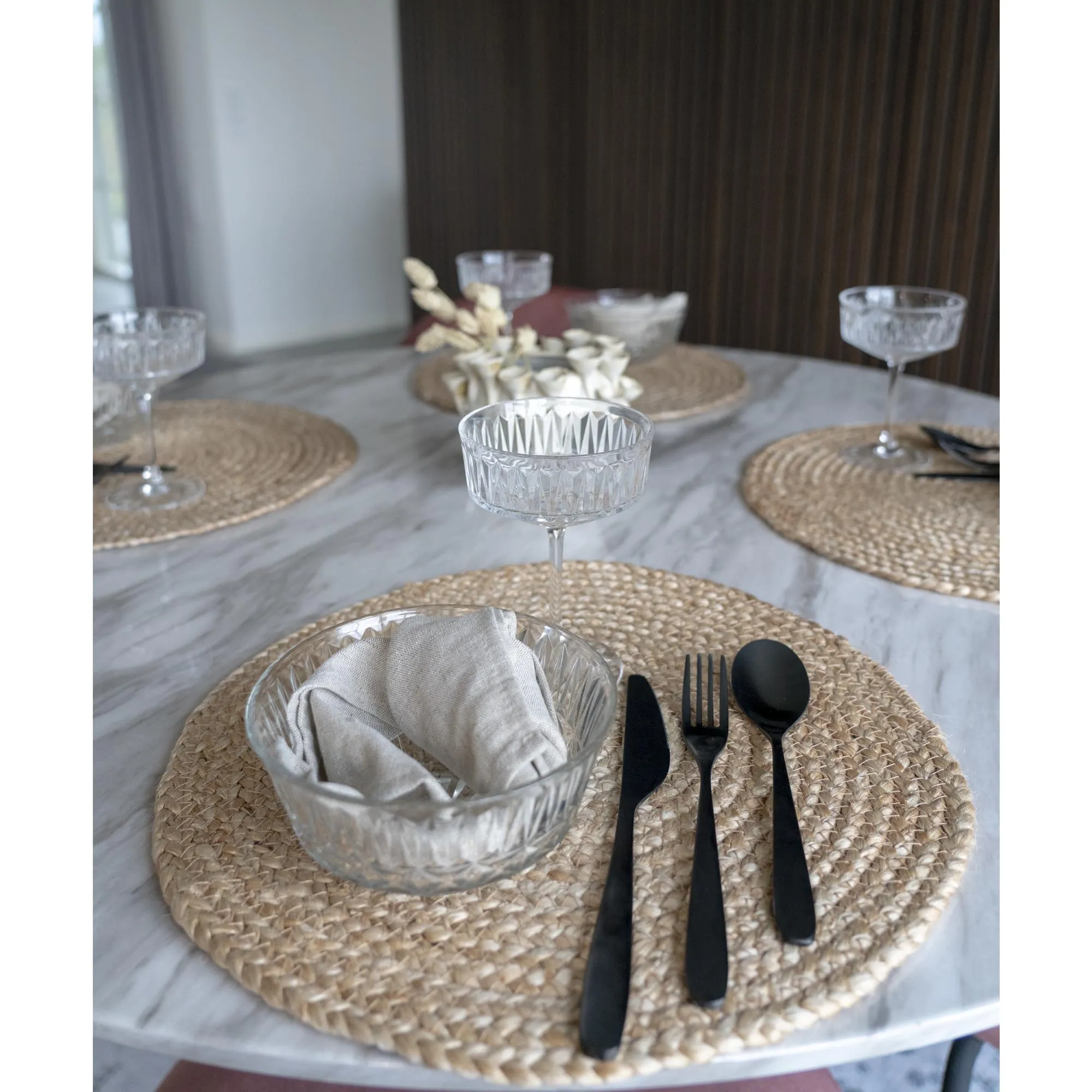 tinkaro Platzset Bombay geflochtene Jute ø38 cm 4er-Set Natur