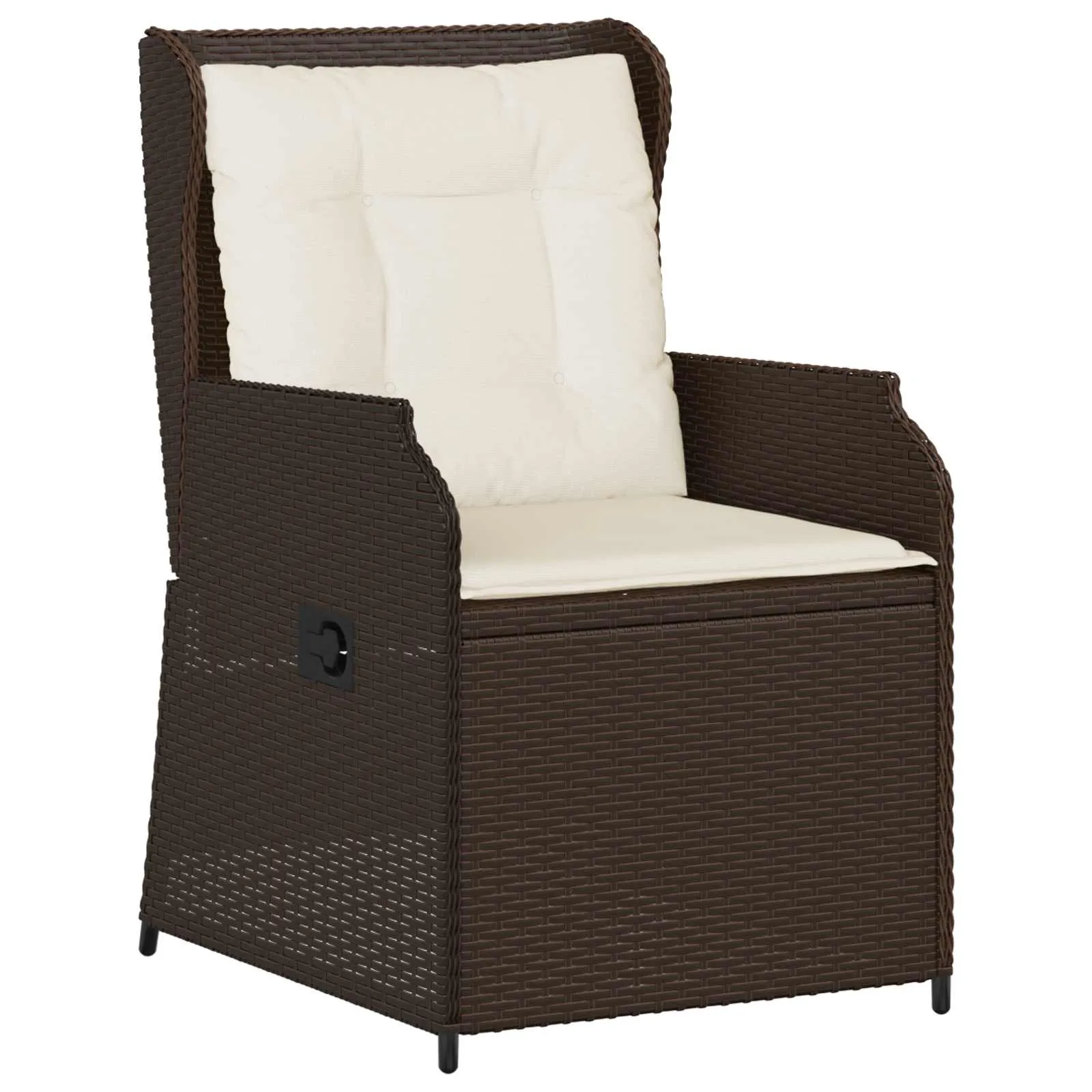 Verstellbare Gartenbank Poly-Rattan 55x67x95 cm Braun