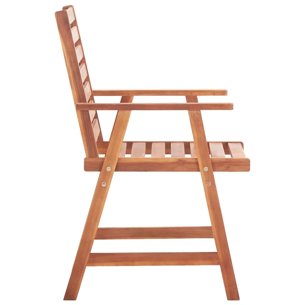 Essstühle aus Echtholz mit Lattendesign 56x62x92 cm Braun