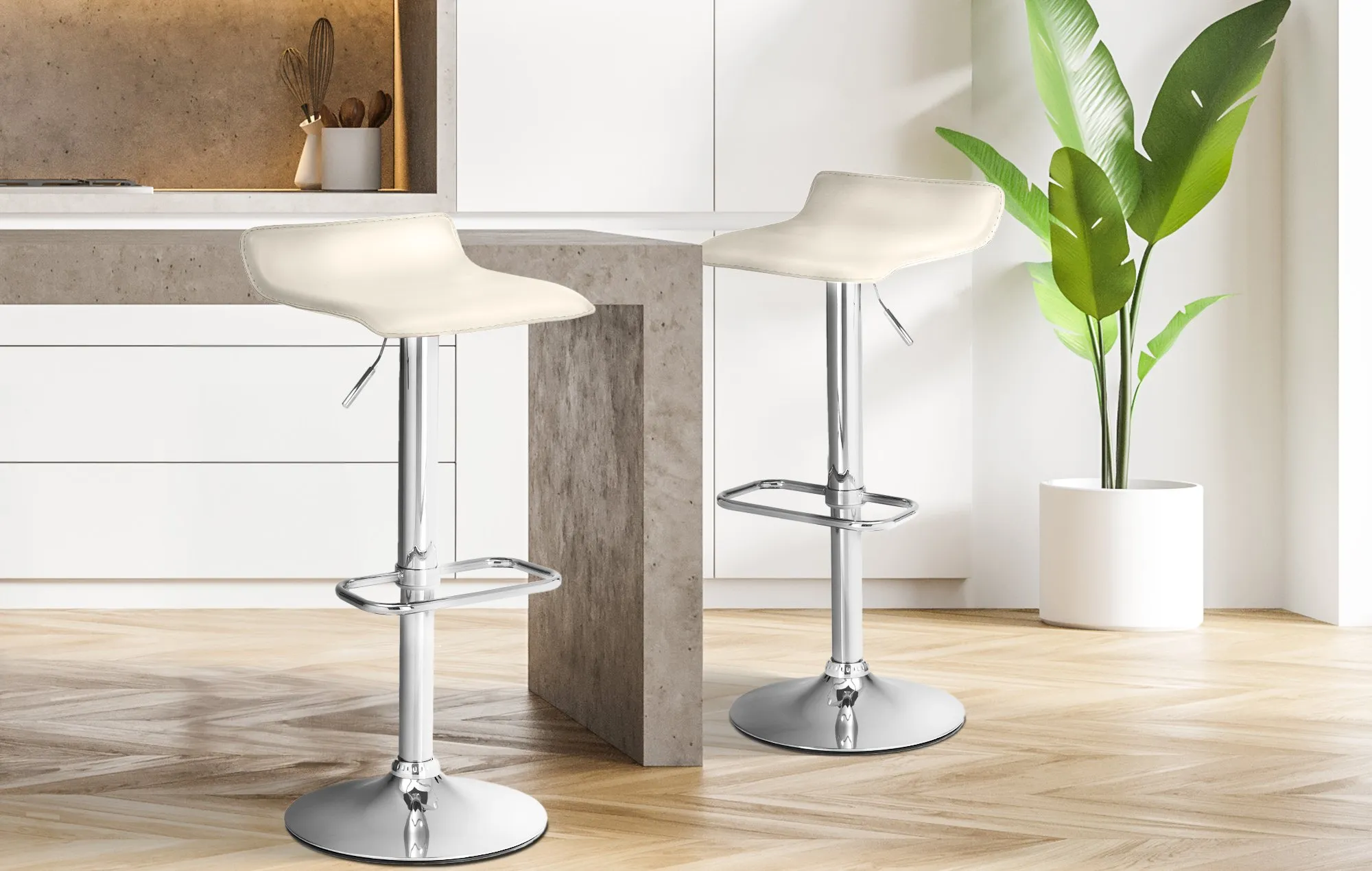 Barhocker Dyn 65-85x38x41 cm creme