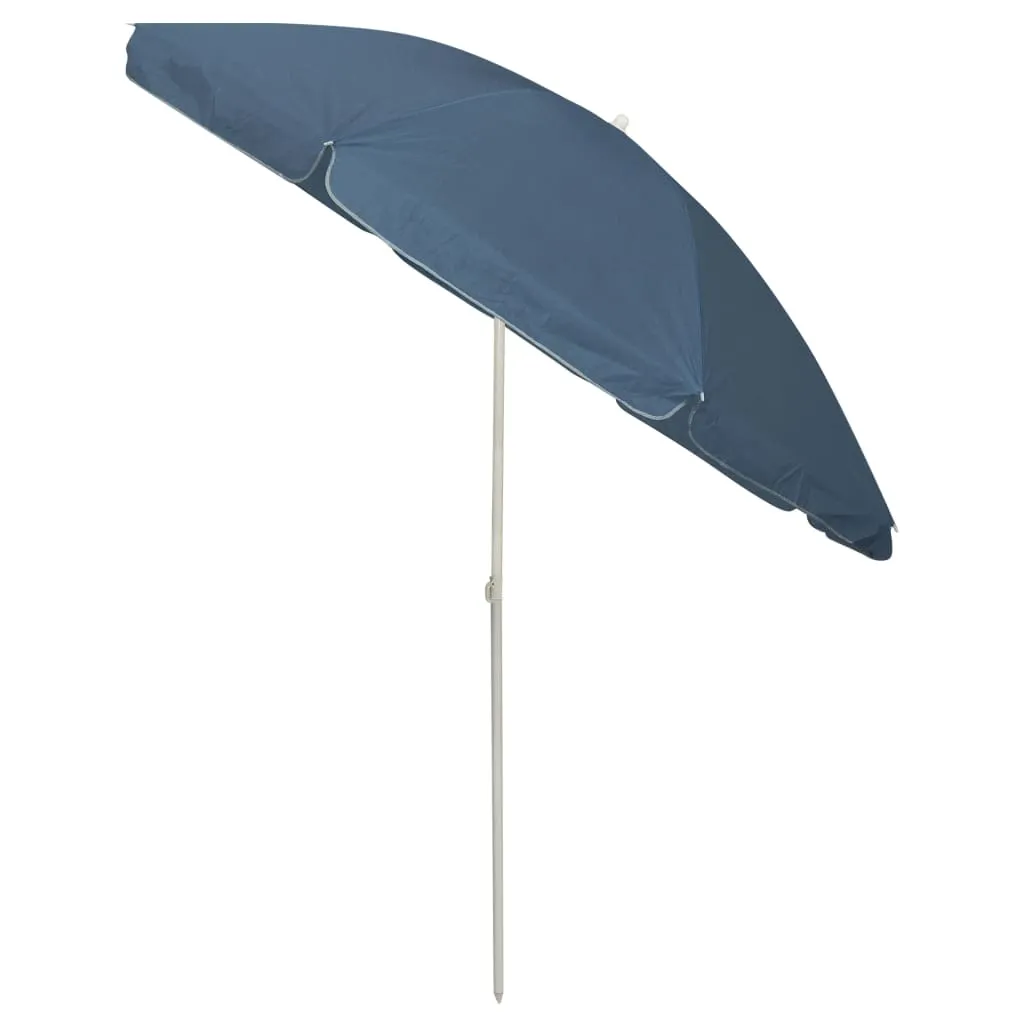 Blauer Strandschirm aus Polyester 240 cm Durchmesser, 220 cm Höhe