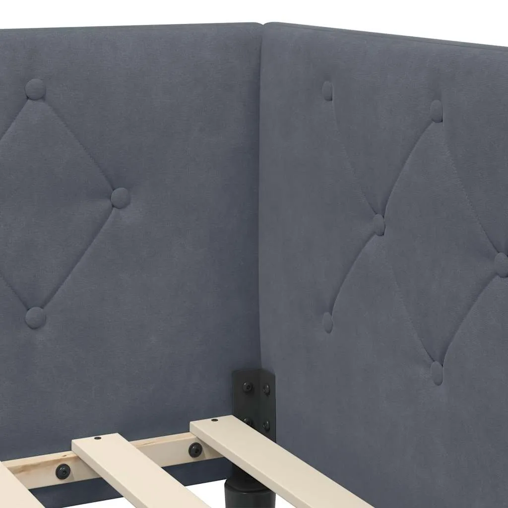 Eckbettgestell 194 x 94 x 72 cm Dunkelgrau