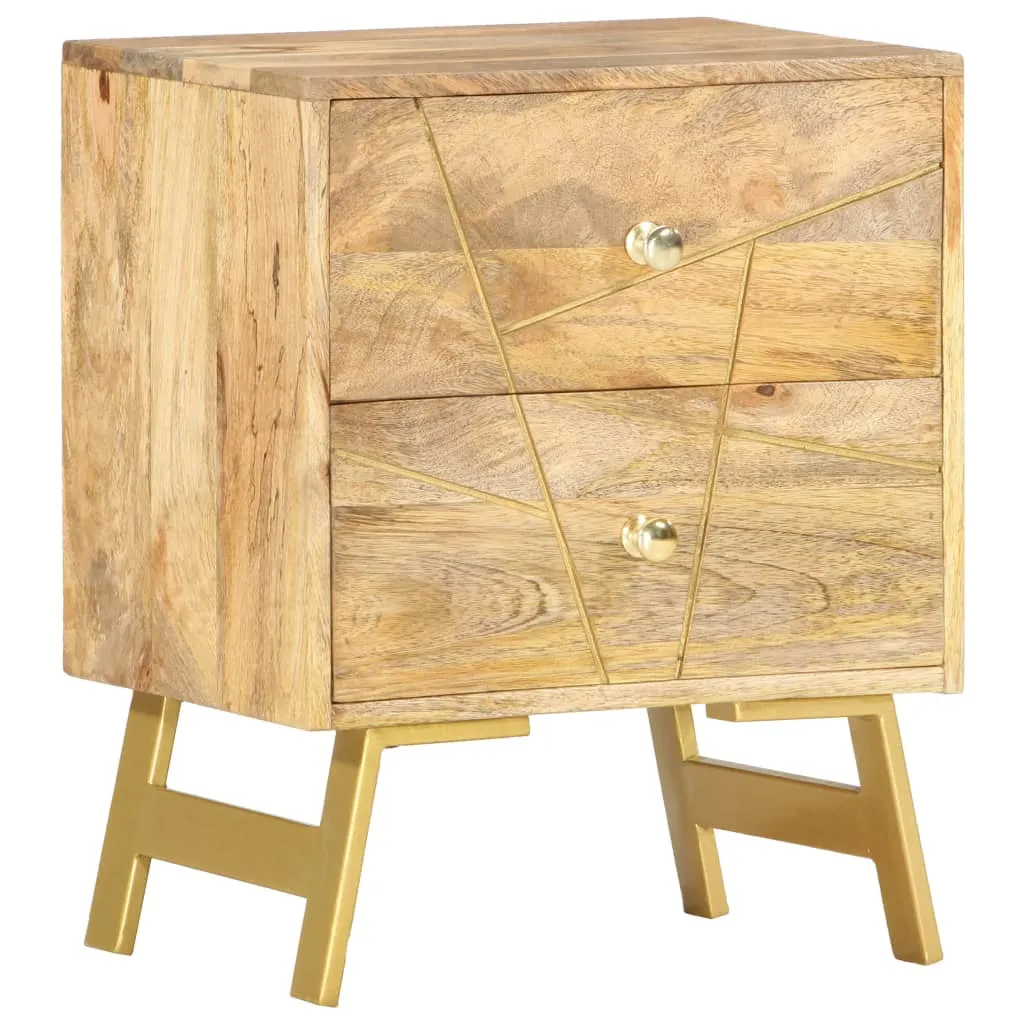 Nachttisch 40 x 30 x 50 cm Mangoholz Massiv