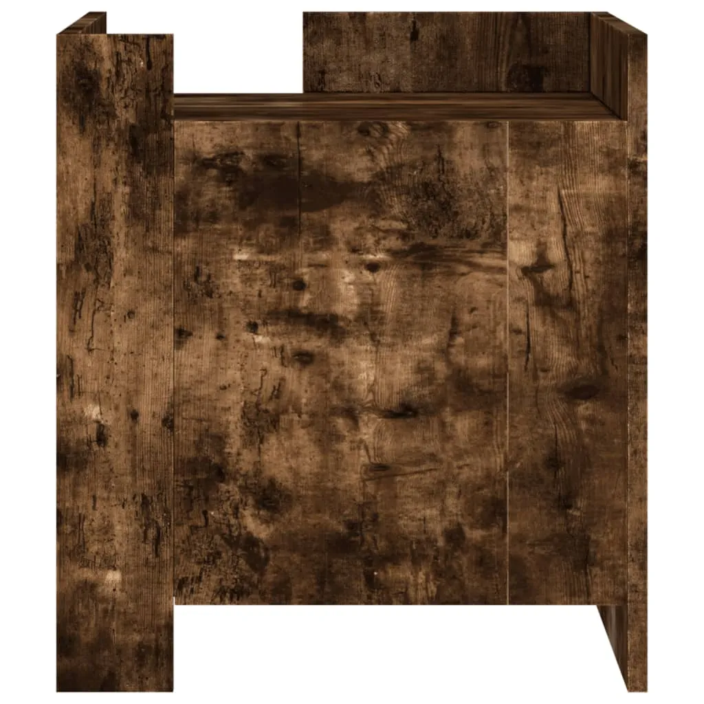 Nachttisch 45 x 50 x 50 cm in Räuchereiche, Holzwerkstoff