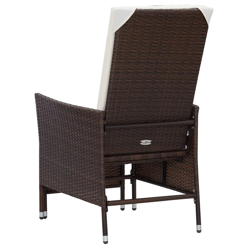 Outdoor Lounge-Set Braun PE-Rattan Sessel 62x131x106 cm Tisch 50x50x45 cm