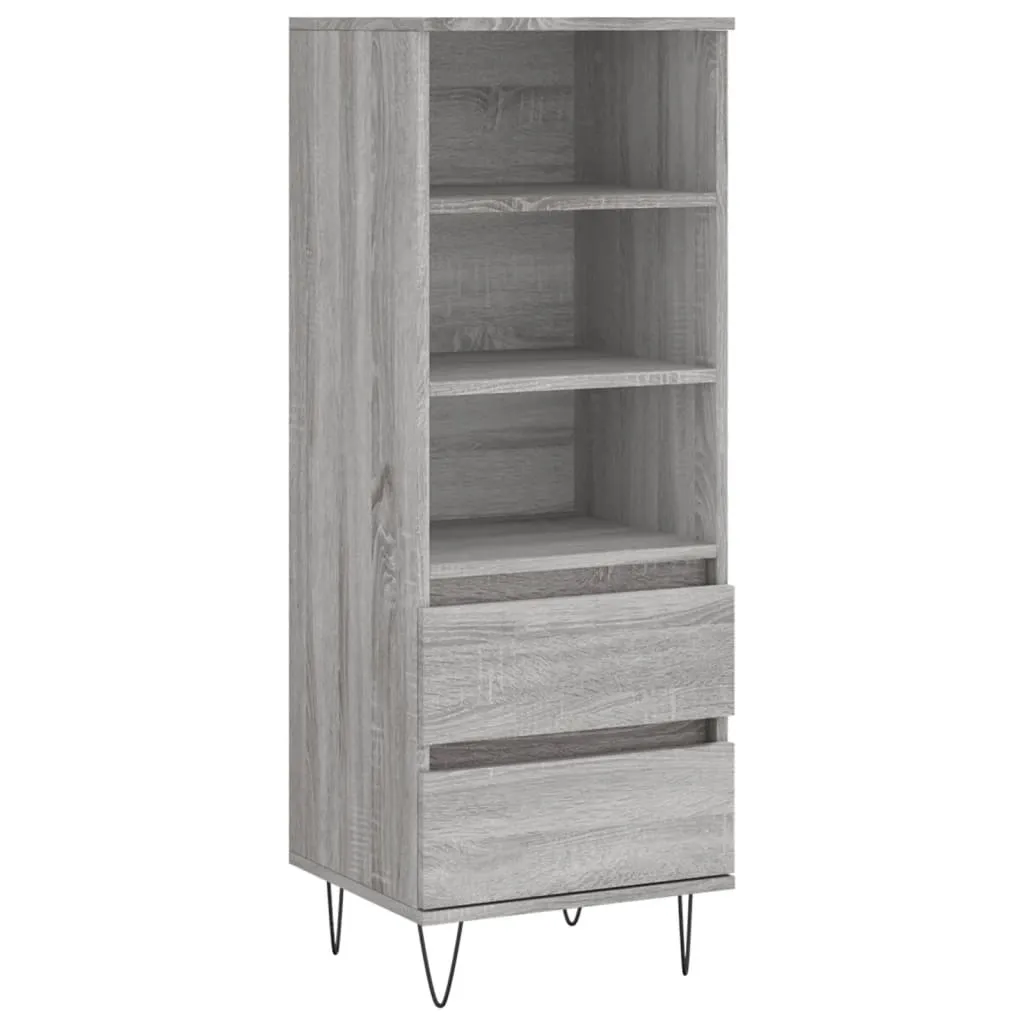 Highboard 40 x 36 x 110 cm Grau Sonoma aus Holzwerkstoff und Metall