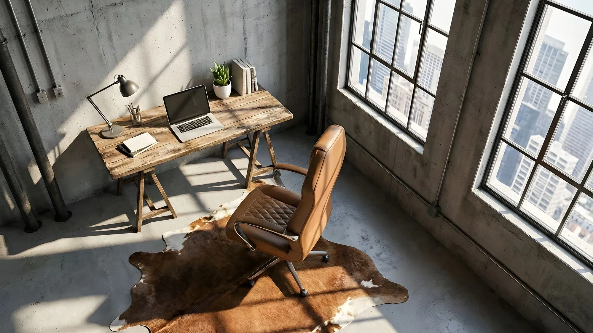 Amstyle Bürostuhl MONTEREY Echt-Leder Caramel Schreibtischstuhl 120KG Chefsessel hohe Rückenlehne mit Kopfstütze X-XL