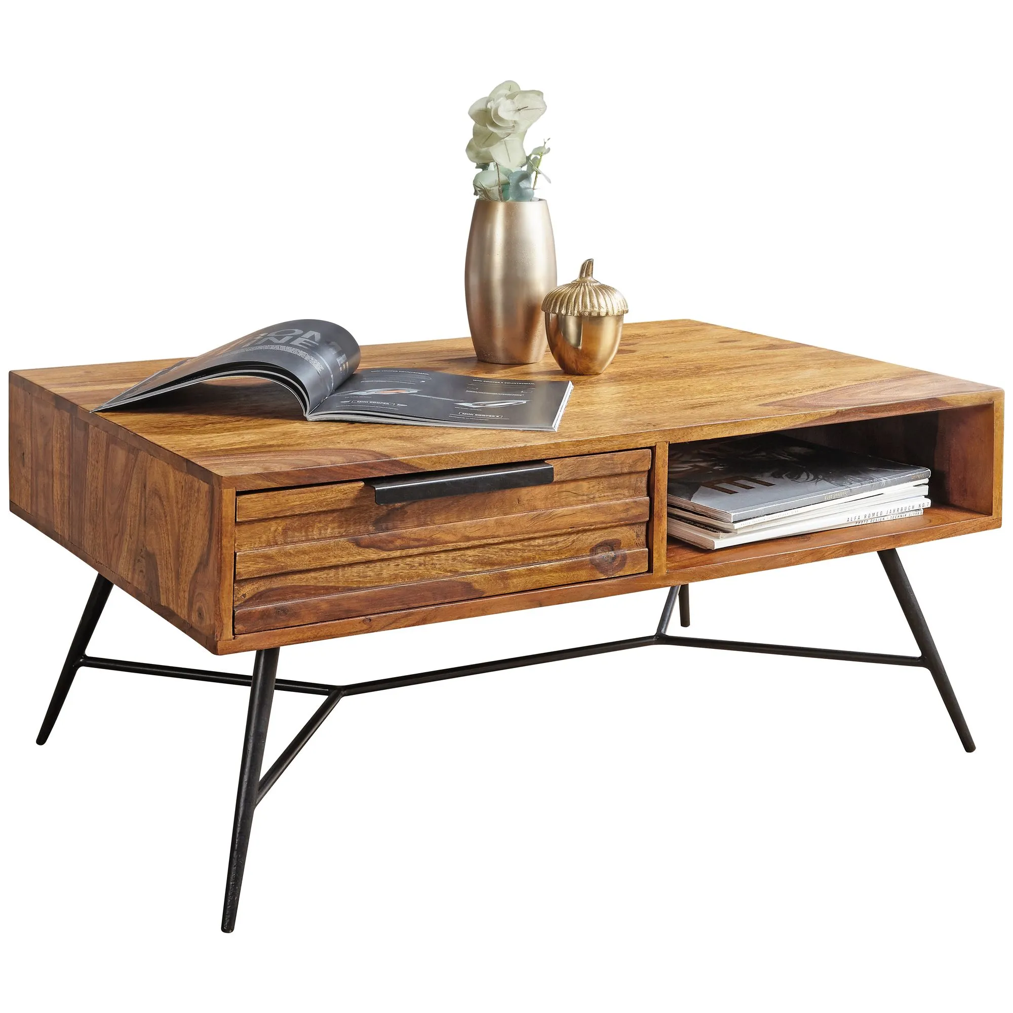 Wohnling Couchtisch NISHAN 87 x 41 x 55 cm Sheesham Massiv Holz Wohnling Couchtisch NISHAN 87 x 41 x 55 cm Sheesham Massiv Holz