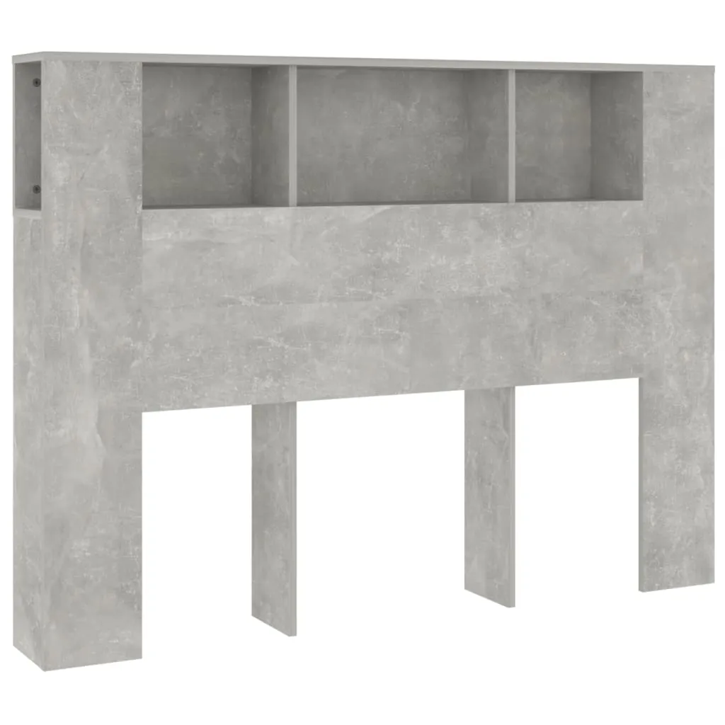 Kopfteil-Regal 140 x 18,5 x 104,5 cm Betongrau aus Holzwerkstoff