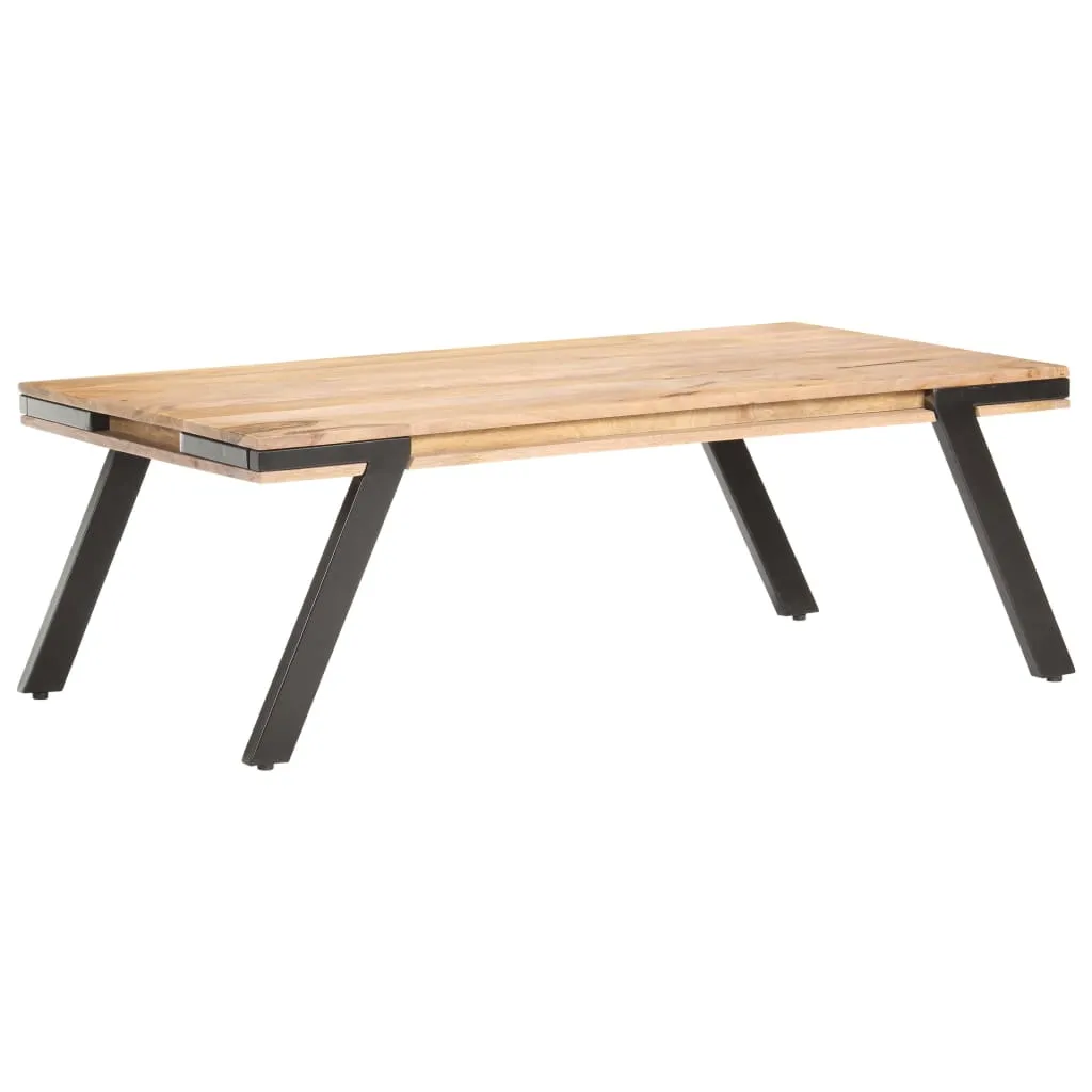 Schlichter Couchtisch aus Vollholz, 114 x 65 x 40 cm, Naturfinish