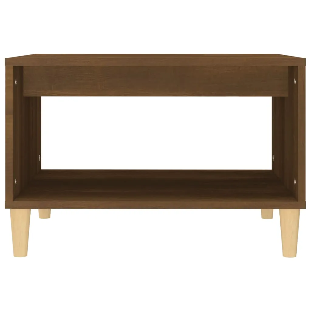 Moderner Couchtisch 60 x 50 x 40 cm Braun Eichen-Optik aus Holzwerkstoff und Massivholz
