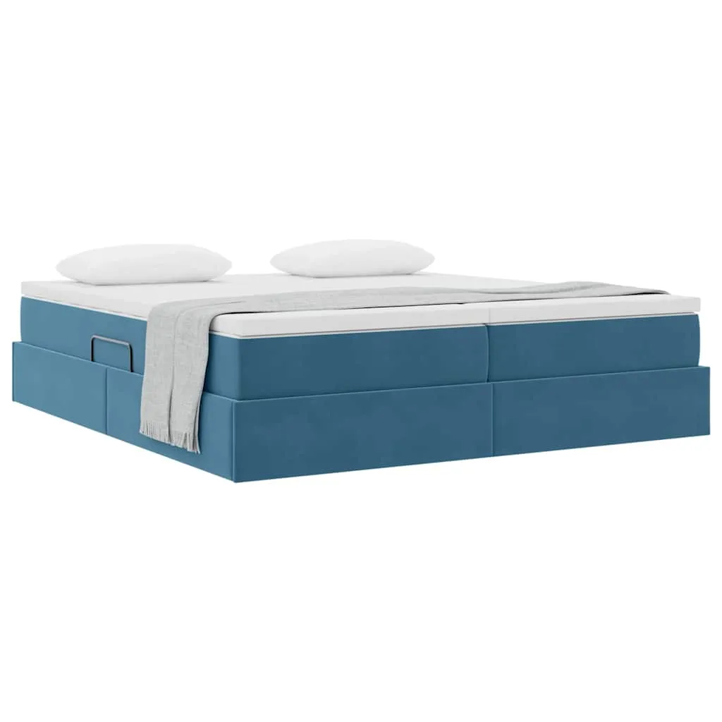Stauraumbett mit Matratze 204 x 200 x 48,5 cm Dunkelblau