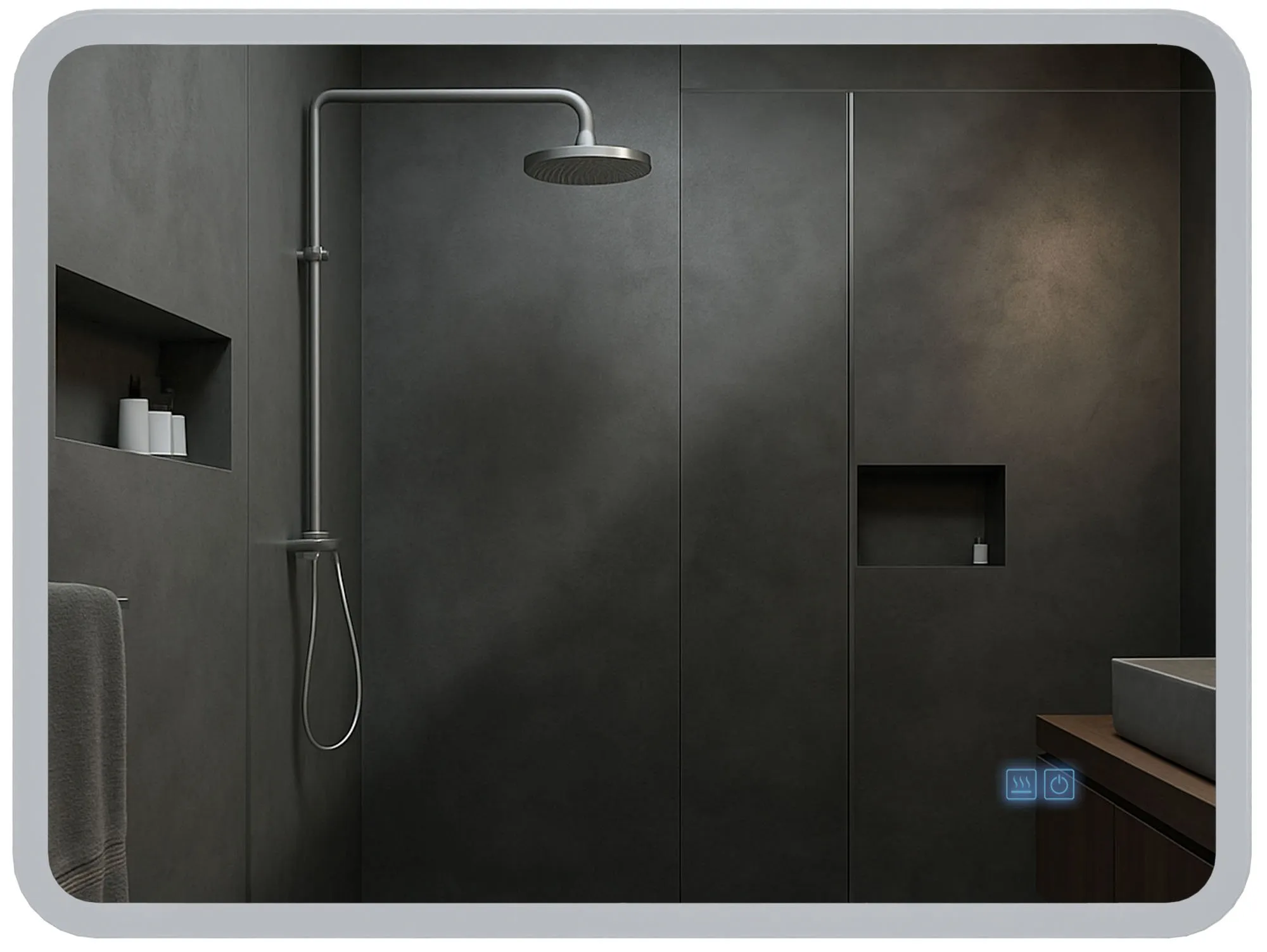 Badspiegel Jericho Bluetooth LED 80x60 cm Klarglas