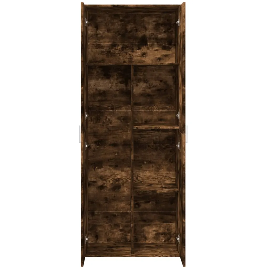 Highboard Massivholz Räuchereiche 70 x 35 x 180 cm