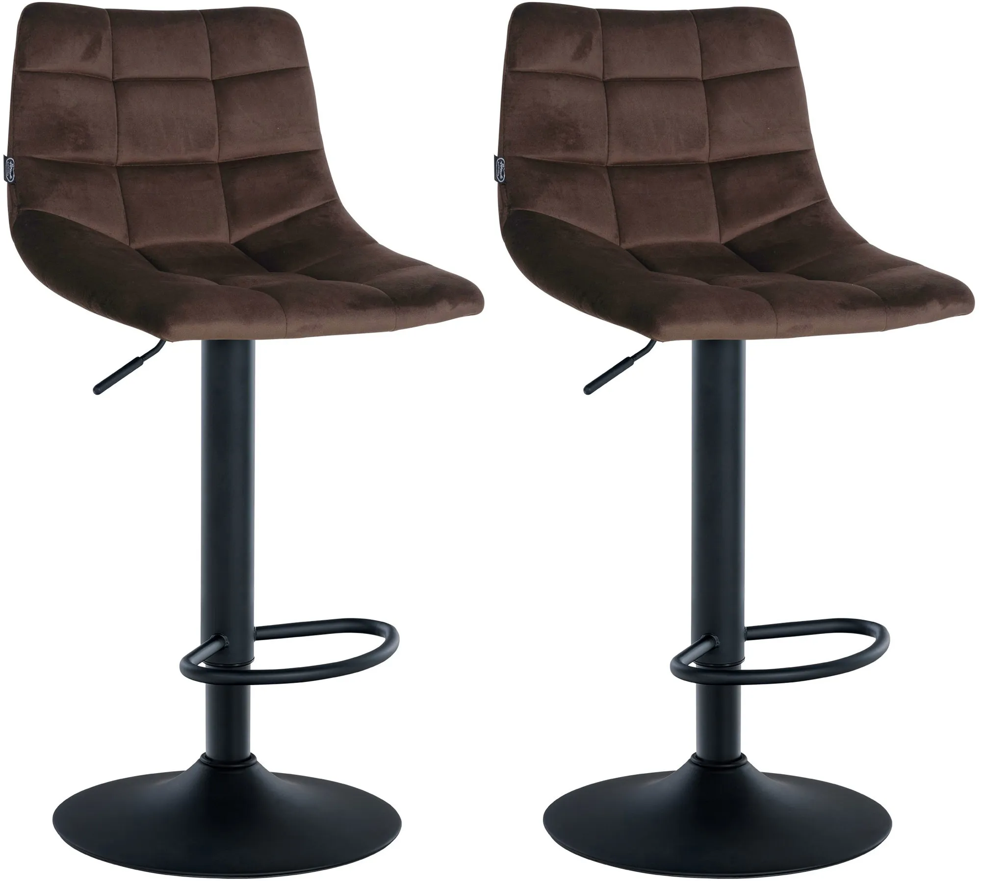 Barhocker Jerry 2er Set 87-108,5x43x46,5 cm Braun
