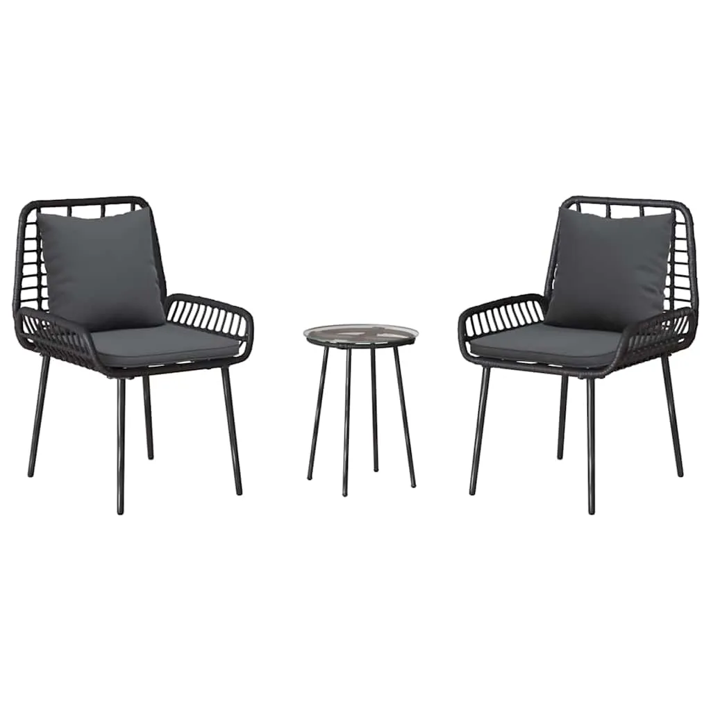 Gartenmöbelset Poly-Rattan 109x63x83 cm Schwarz Anthrazit