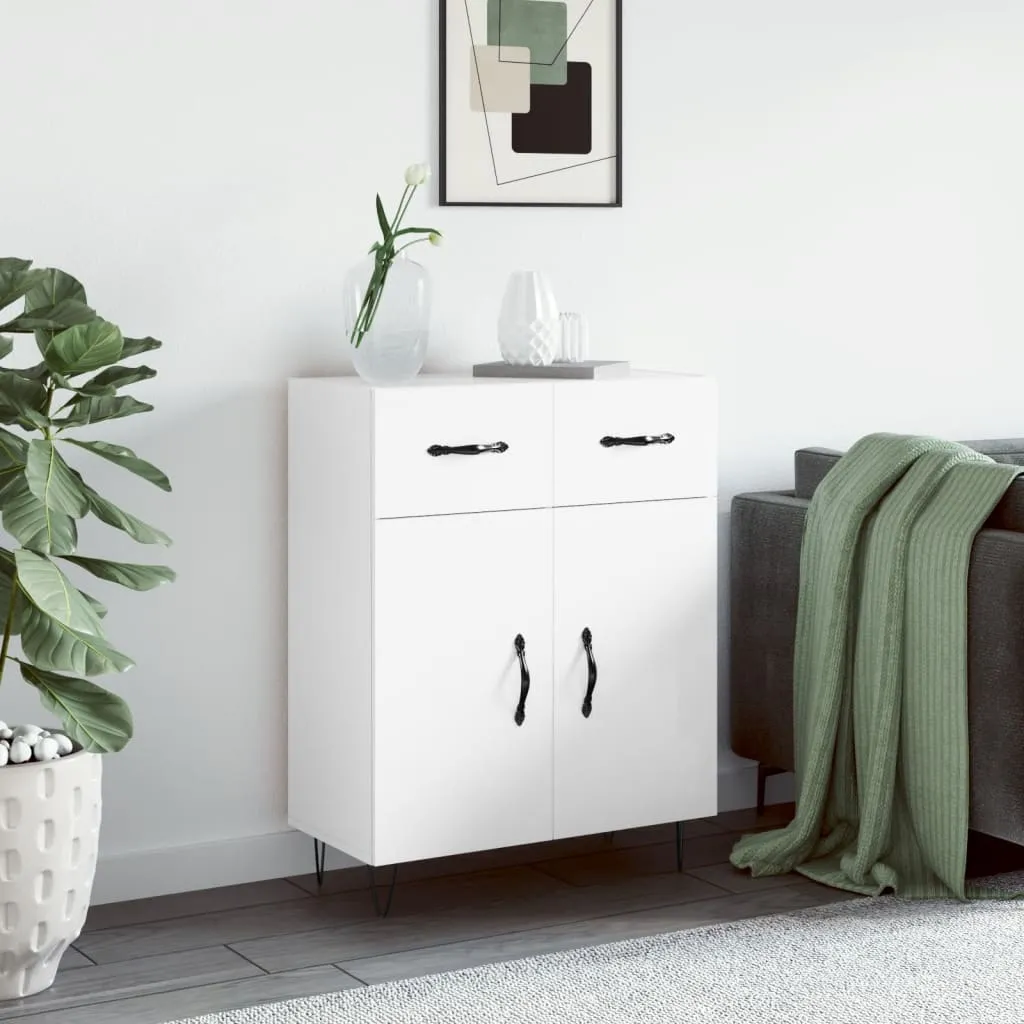 Sideboard Hochglanz-Weiß 69,5x34x90 cm Holzwerkstoff