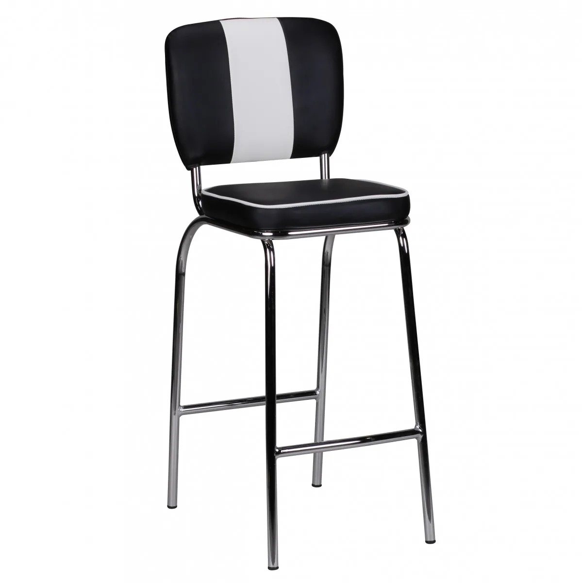 tinkaro Barstuhl CHAY Kunstleder Metall American Diner Stuhl Schwarz/Weiß tinkaro Barstuhl CHAY Kunstleder Metall American Diner Stuhl Schwarz/Weiß