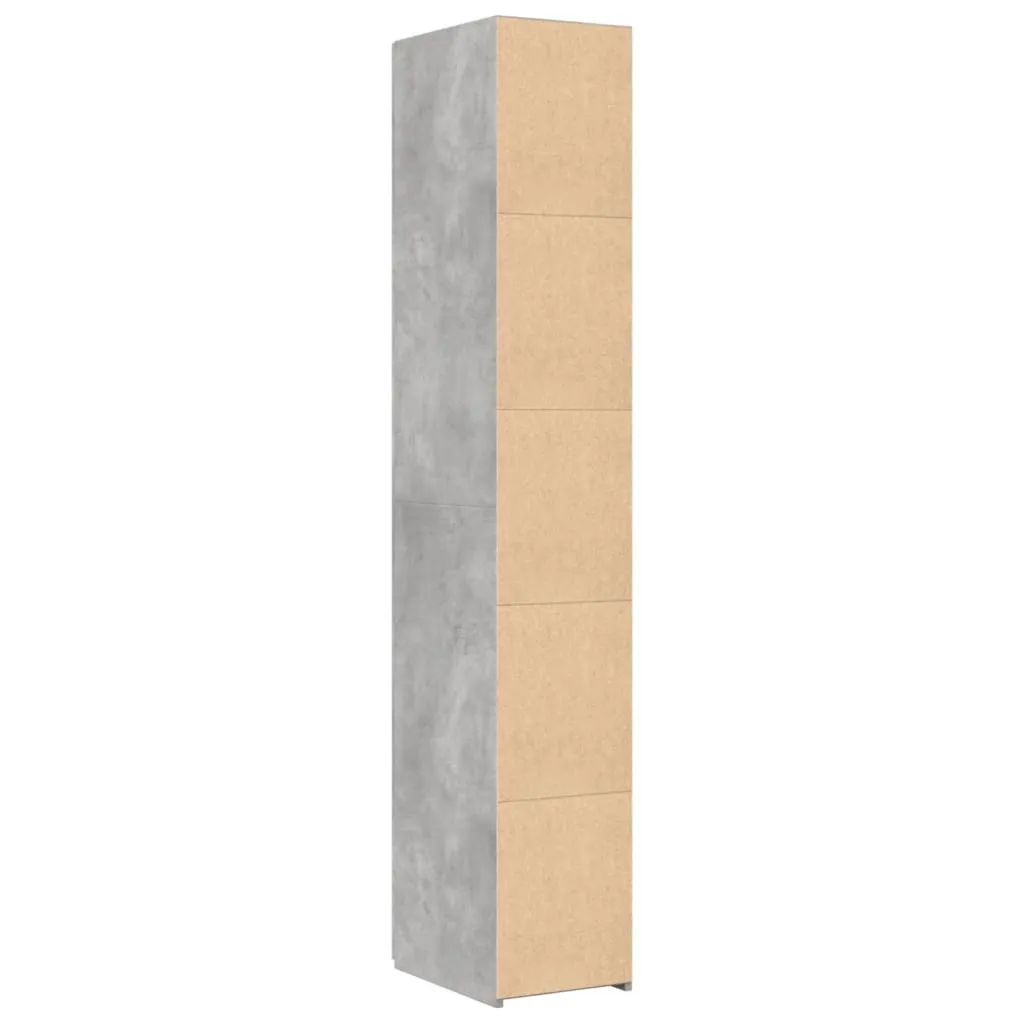 Highboard Betongrau 30 x 42,5 x 185 cm aus Holzwerkstoff