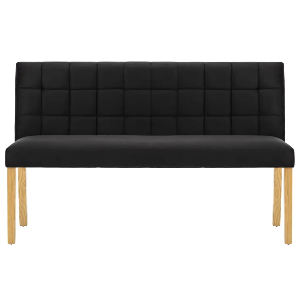 Schlichte Sitzbank mit Rückenlehne 140x56x86 cm in Schwarz
