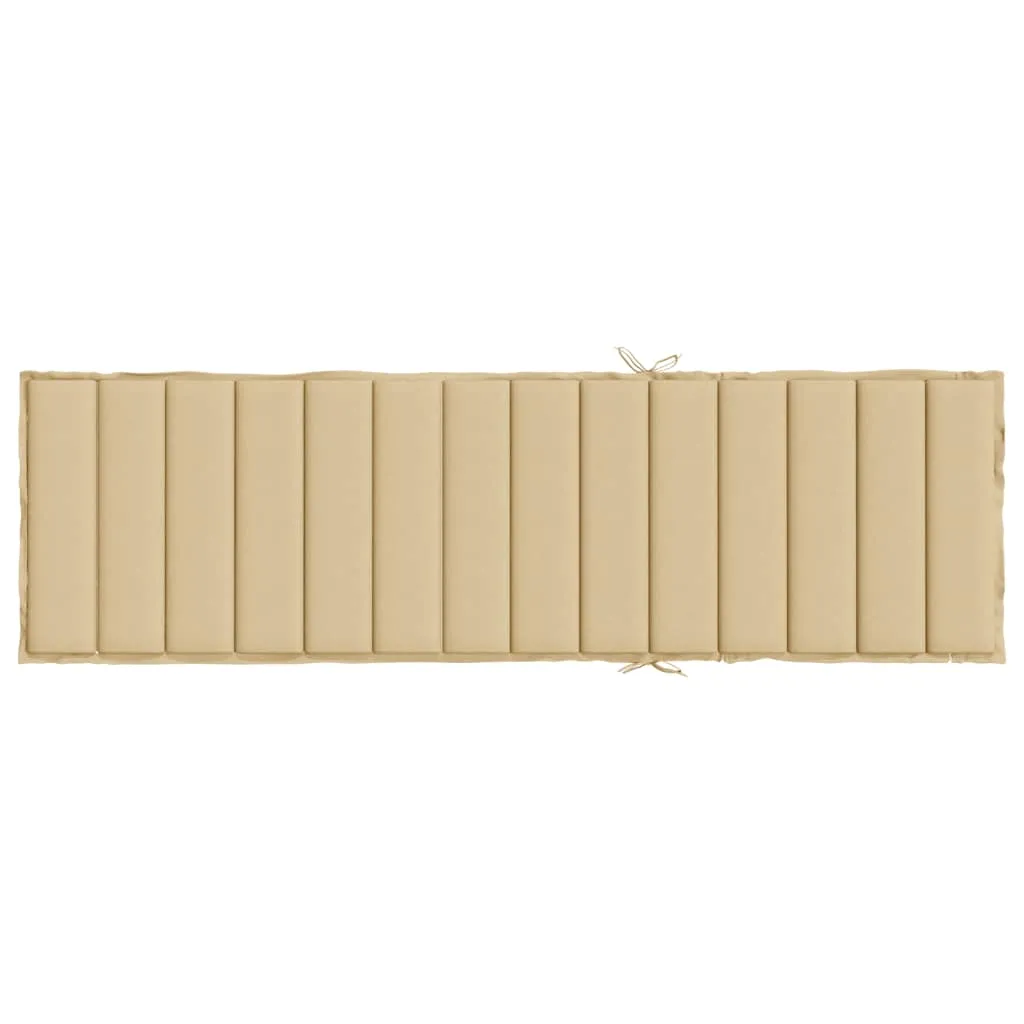Liegenauflage Melange Beige 200 x 50 x 4 cm Polyester Sitzkissen