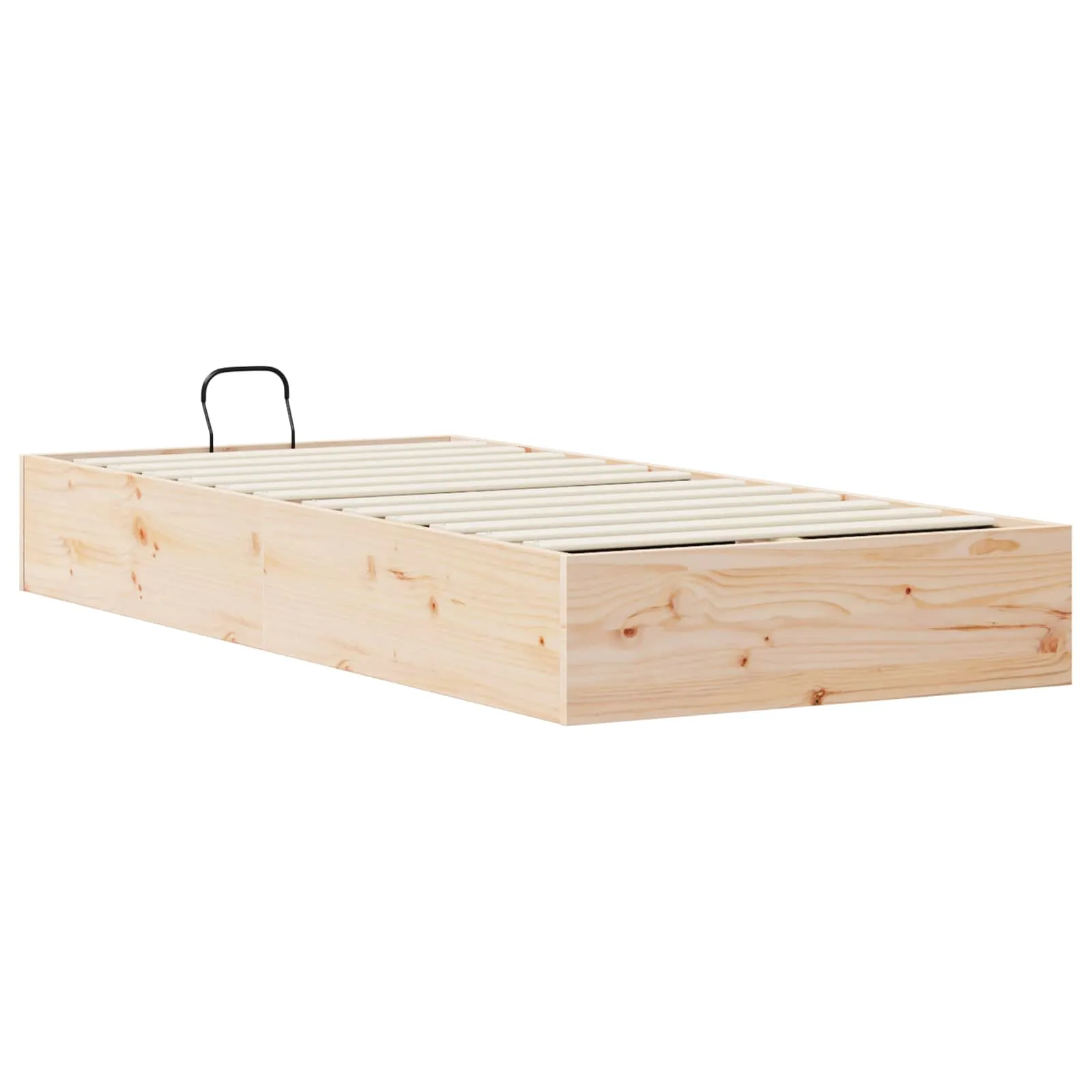 Bettgestell mit Stauraum 90 x 190 cm Natur