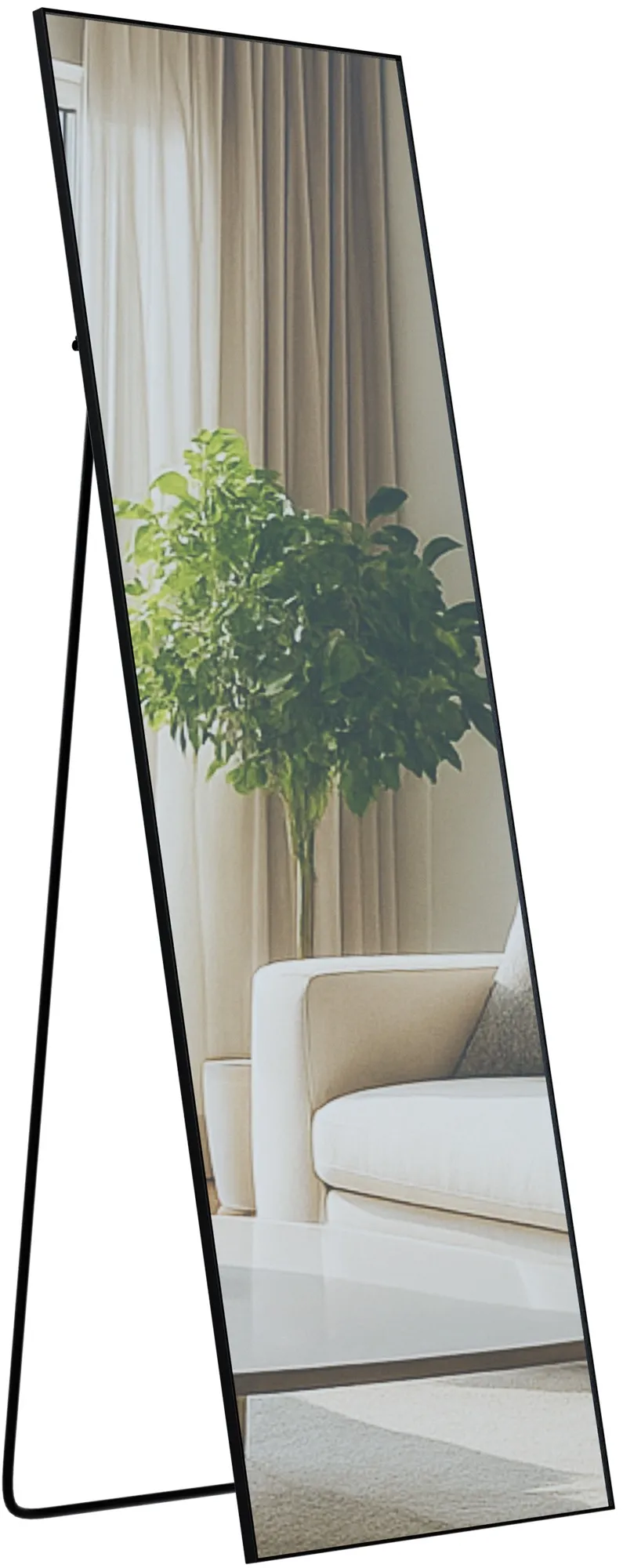 Spiegel Benicia 150x50x3 cm schwarz-matt