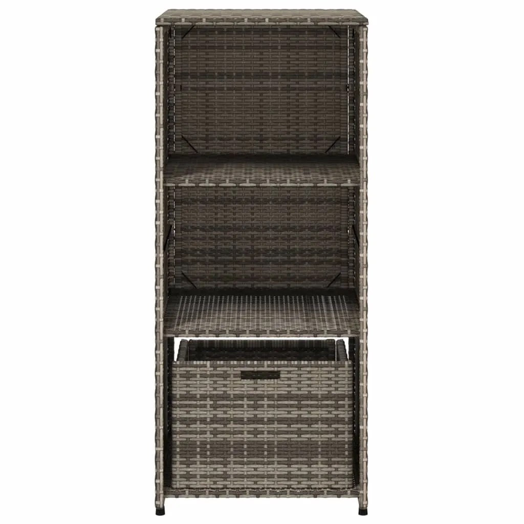 Gartenschrank Grau 50x55x115 cm Poly Rattan