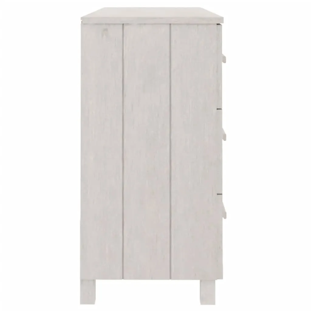Sideboard HAMAR Weiß 113x40x80 cm Massivholz Kiefer