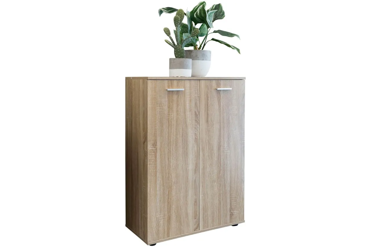 tinkaro Kommode hochkantig ADALBERT Holz Sideboard Sonoma Braun tinkaro Kommode hochkantig ADALBERT Holz Sideboard Sonoma Braun