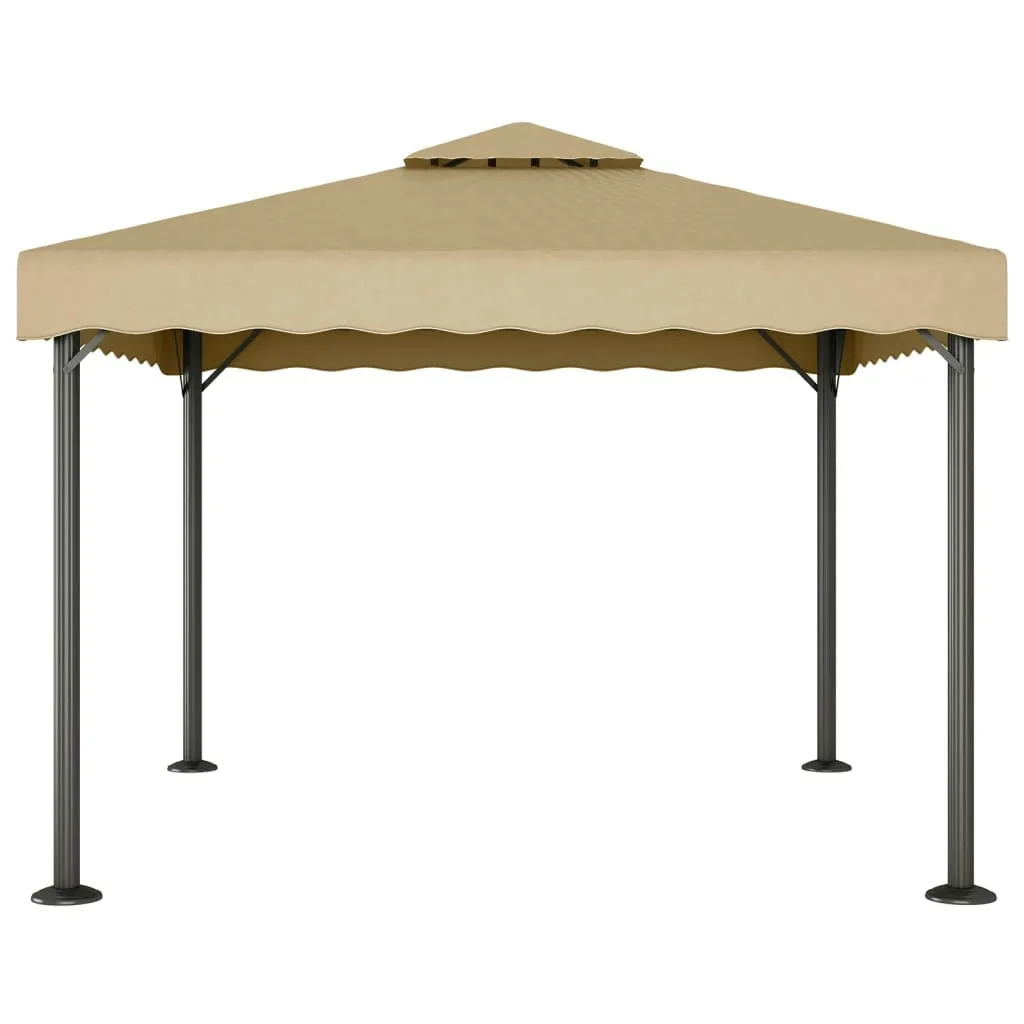 Outdoor-Pavillon Taupe 3x3 m mit stabilem Aluminium- und Stahlgestell