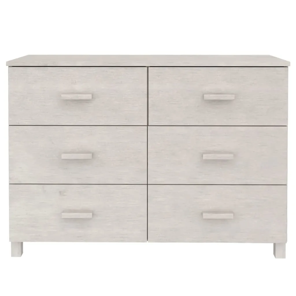 Sideboard HAMAR Weiß 113x40x80 cm Massivholz Kiefer