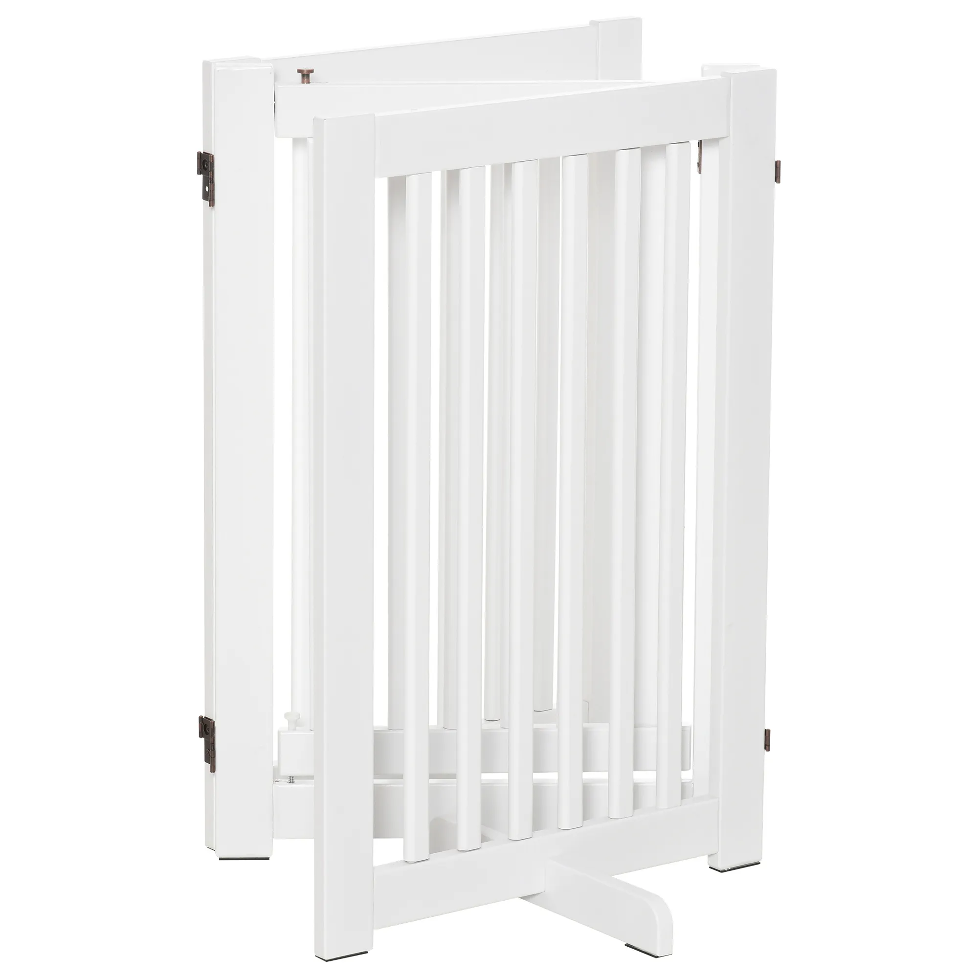 Hundegitter freistehend aus MDF, klappbar, 155 x 76 cm, Weiß