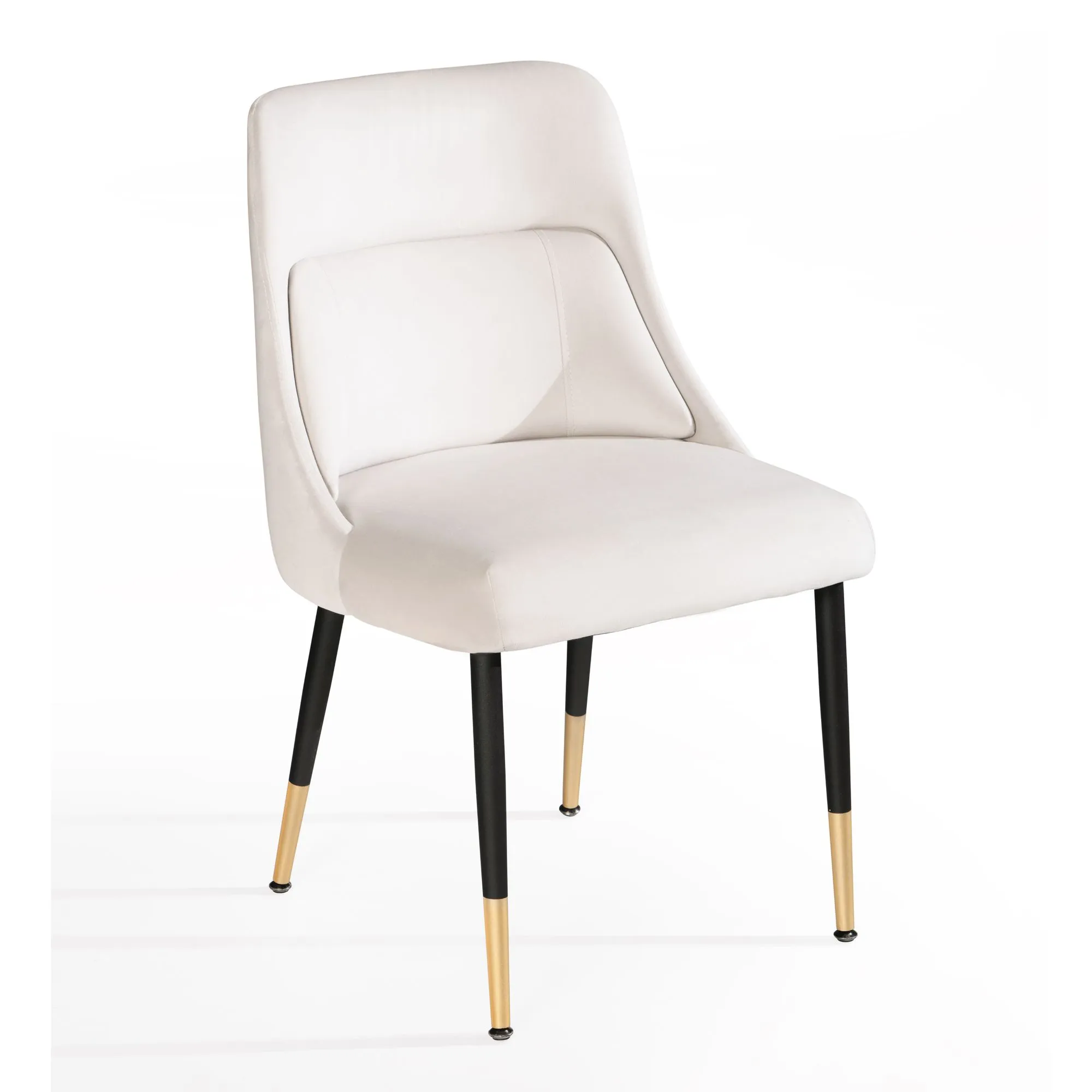 Wohnling Esszimmerstuhl Samt Beige Küchenstuhl mit schwarzen Beinen Wohnling Esszimmerstuhl Samt Beige Küchenstuhl mit schwarzen Beinen
